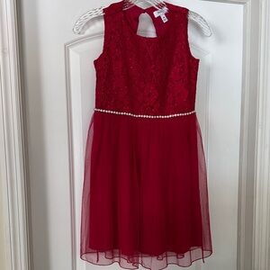 Speechless Red Lace Kids Dress